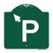 Signmission PWith Up Arrow Pointing Left, Green & White Aluminum Architectural Sign, 18" x 18", GW-1818-23510 A-DES-GW-1818-23510 - alternate 1